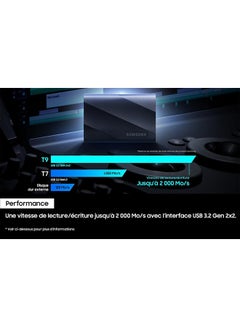 Samsung Portable SSD-T9(MU-PG2T0B/EU), 2TB, USB3.2 Gen.2 x 2.2,000 MB/s Read, 2000MB/s Write, External Hard Drive for Professional Users, Compatible with Mac, Android Devices and 12K Cameras, Black 2 TB  - Image 5