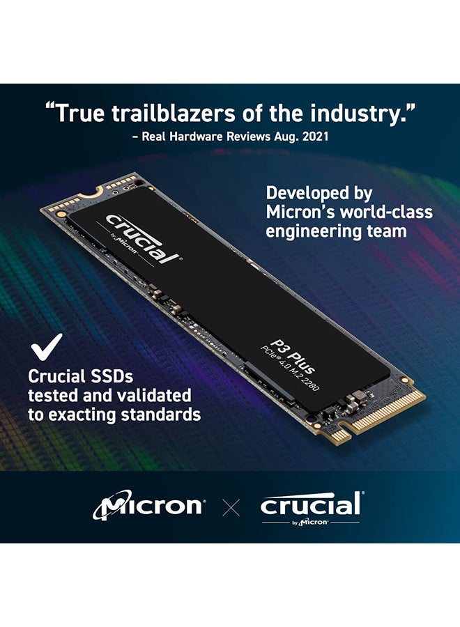 crucial - Crucial P3 Plus 4TB PCIe 4.0 3D NAND NVMe M.2 SSD, up to 5000MB/s - CT4000P3PSSD8 4 TB - Image 1