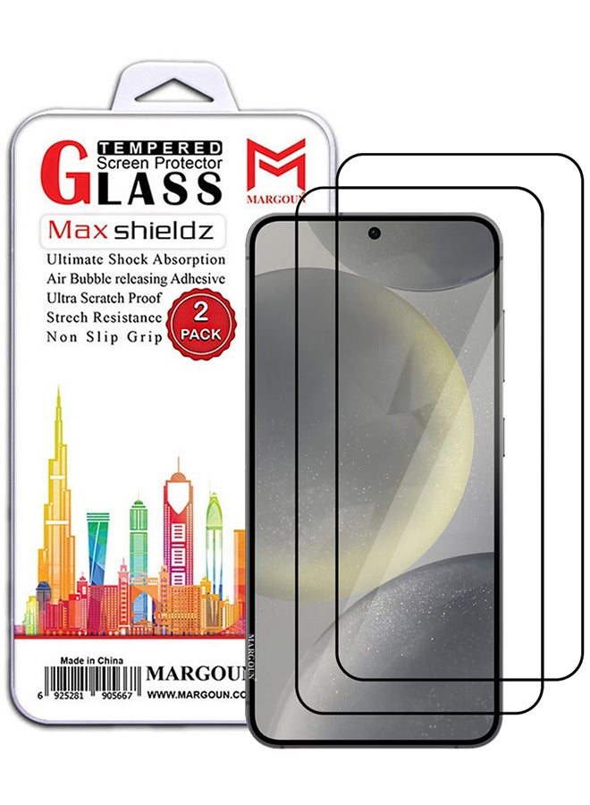 MARGOUN 2 Pack Samsung Galaxy S24 Screen Protector 9H Hardness Scratch Resistance Screen Protector Touch Sensitive Case Friendly Tempered Glass Film Clear  - Image 1