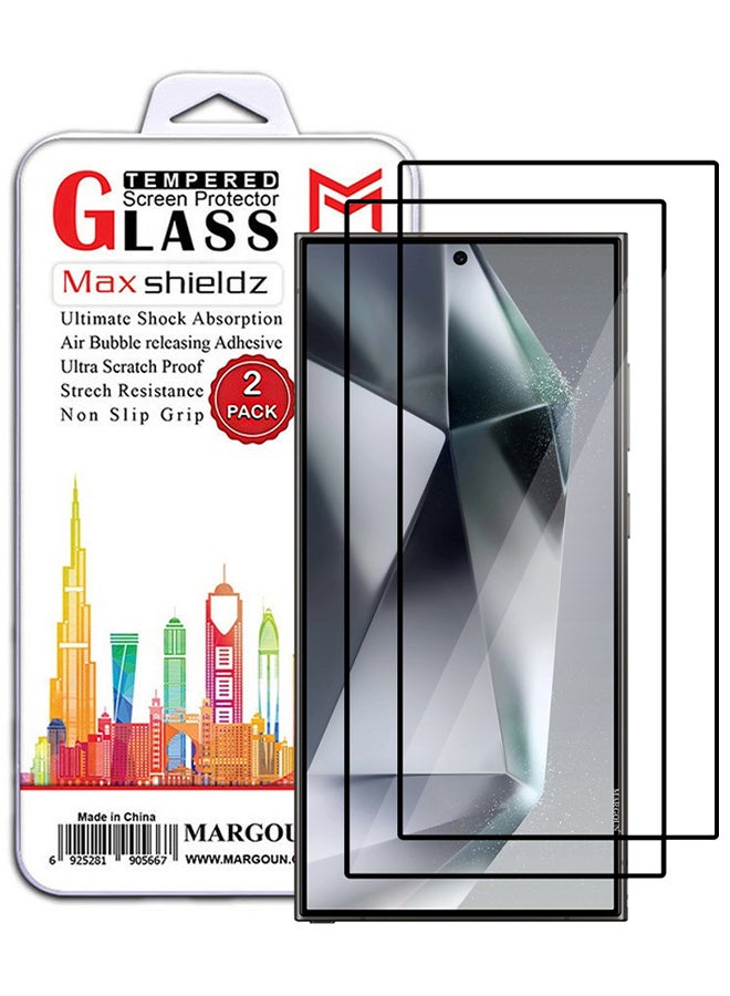 MARGOUN 2 Pack Samsung Galaxy S24 Ultra Screen Protector 9H Hardness Scratch Resistance Screen Protector Touch Sensitive Case Friendly Tempered Glass Film Clear - Image 1