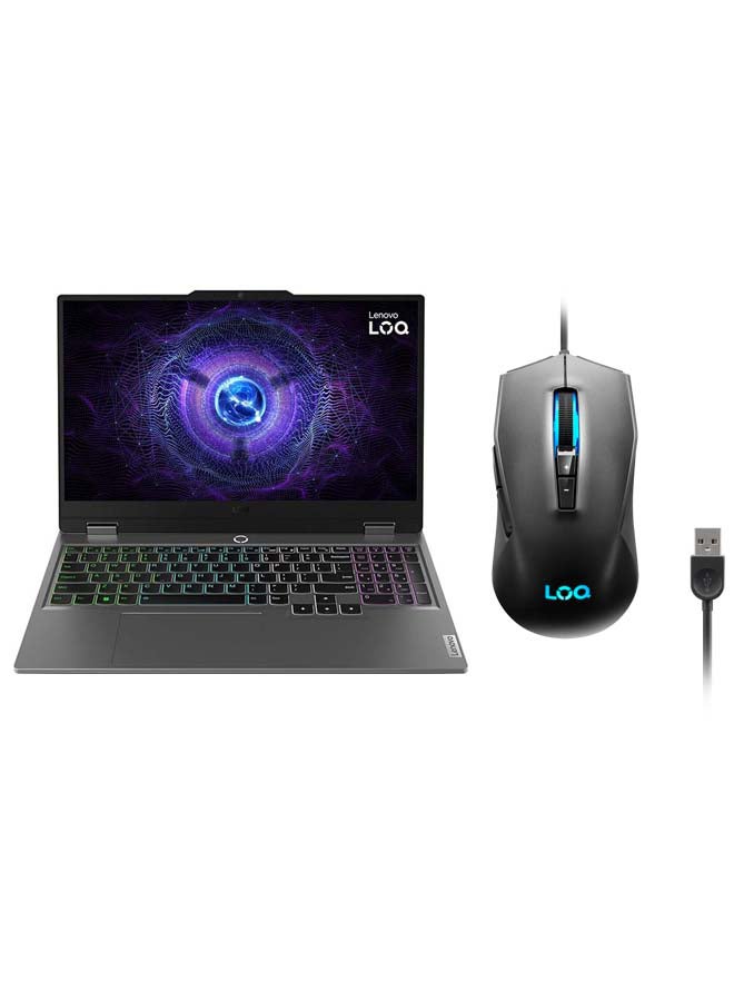 LOQ 15 Laptop With 15.6-Inch Display, Core i7-13650HX Processor/16GB RAM/512GB SSD/6GB Nvidia Geforce RTX 4050 Graphics Card/Windows 11 Home + Lenovo LOQ M100 RGB Mouse English Luna Grey