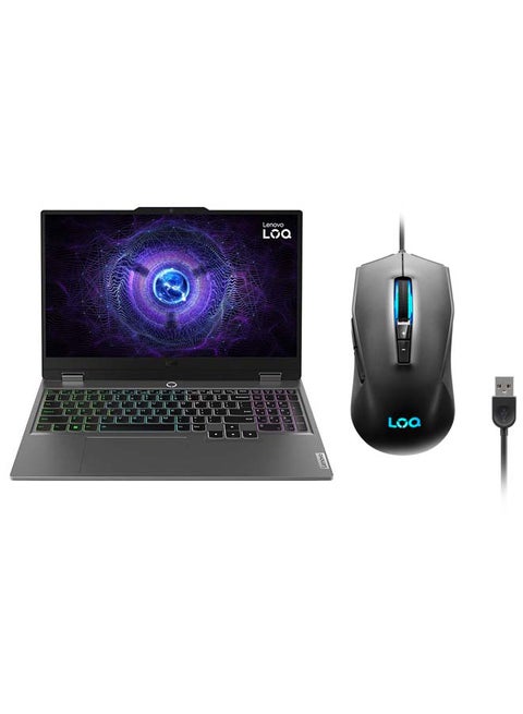 LOQ 15 (Upgraded Version) Laptop With 15.6-Inch Display, Core i7-13650HX Processor/16GB RAM/512GB SSD/6GB Nvidia Geforce RTX 4050 Graphics Card/Windows 11 Home + Lenovo LOQ M100 RGB Mouse English Luna Grey