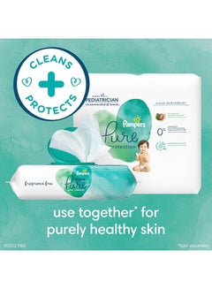 Pampers Aqua Pure Sensitive Baby Wipes, 99% Water, Hypoallergenic, Unscented, 12 Flip-Top Packs, 672 Count  - Image 2