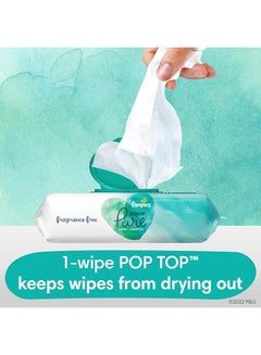 Pampers Aqua Pure Sensitive Baby Wipes, 99% Water, Hypoallergenic, Unscented, 12 Flip-Top Packs, 672 Count  - Image 4