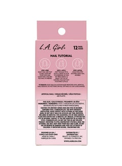 LA Girl 25-Piece Oh…So Shiny Artificial Nail Tips-Cloud Nine (Short Square) White  - Image 2
