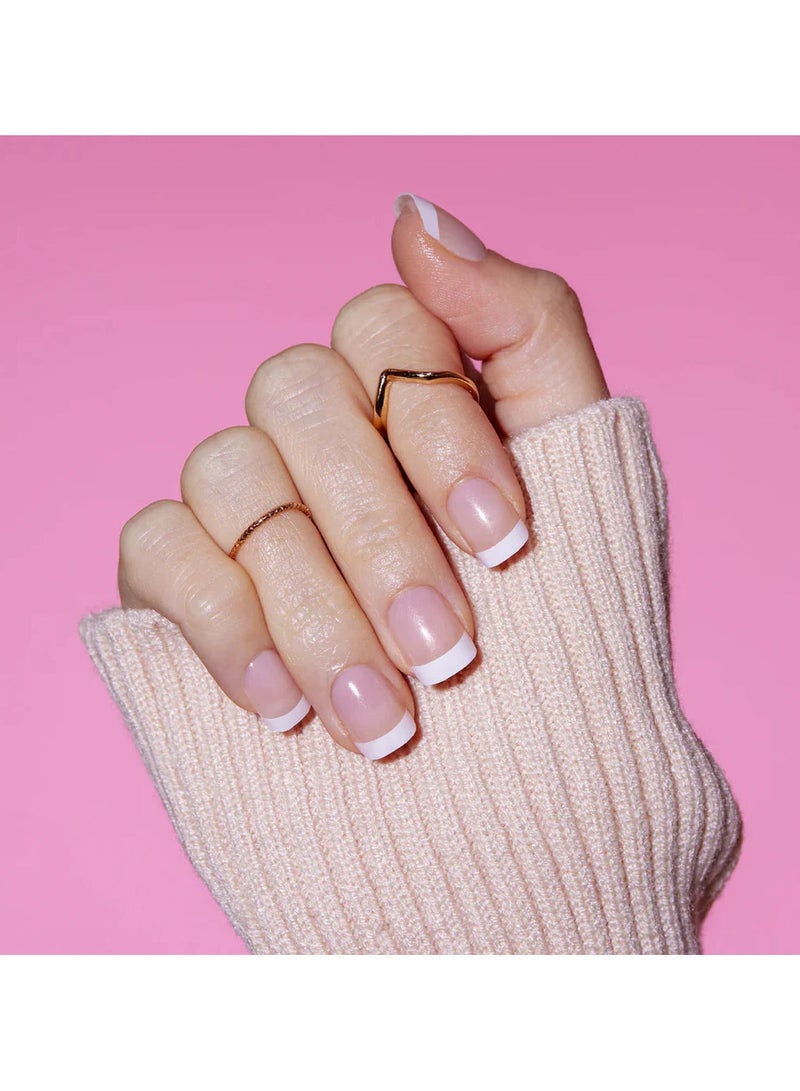LA Girl 25-Piece Oh…So Shiny Artificial Nail Tips-Classy French Tip (Short Square) Clear  - Image 5