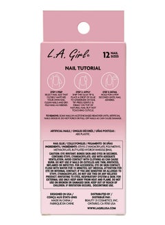 LA Girl 25-Piece Oh…So Shiny Artificial Nail Tips-Modern French Tip (Short Oval) Clear  - Image 2