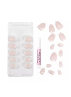LA Girl 25-Piece Oh…So Shiny Artificial Nail Tips-Modern French Tip (Short Oval) Clear  - Image 4