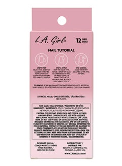 LA Girl 25-Piece Oh…So Shiny Artificial Nail Tips-Wildest Dream (Short Square) Pink  - Image 2