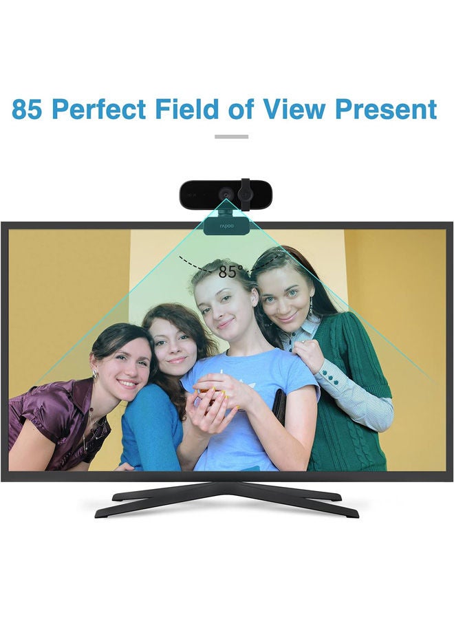 Rapoo Webcam 2K Hd USB2.0 Mic Rotatable Camera Black - Image 5