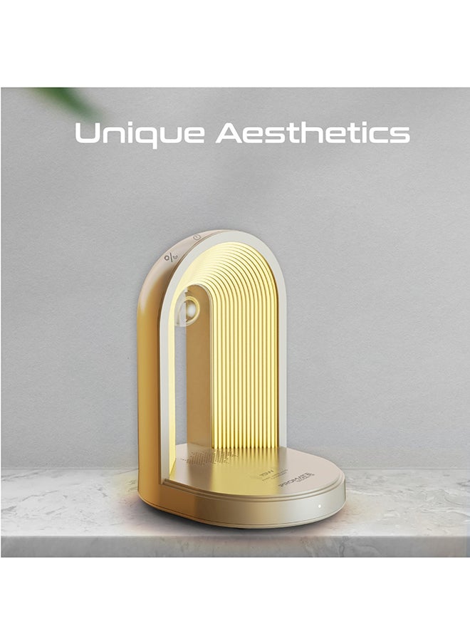 PROMATE LED Night Lamp With Premium 15W Qi Wireless Charger, Bluetooth Speaker, Adjustable Brightness, Charging Protection, Touch Control, Stylish Design and 360° Surround Sound White  - Image 5