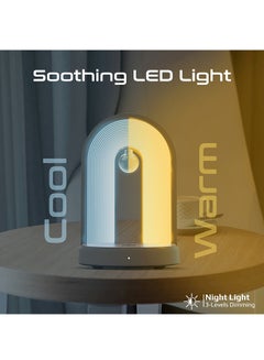بروميت مصباح LED ليلي مع شاحن لاسلكي Qi بقدرة 15 وات ومكبر صوت بلوتوث وسطوع قابل للتعديل وحماية الشحن والتحكم باللمس وتصميم أنيق وصوت محيطي 360¬∞ أبيض  - Image 4