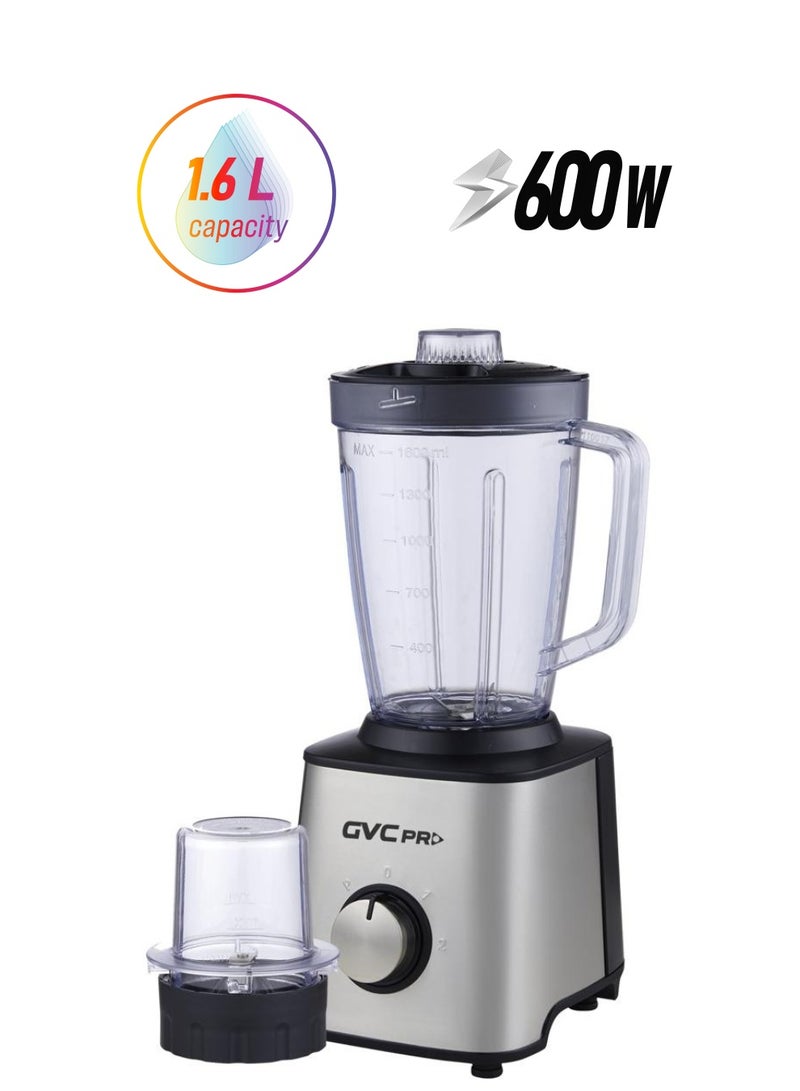 gvc pro - Blender With Steel Grinder 2*1 1600 ml 600 W GVCBL-570 Silver - Image 1