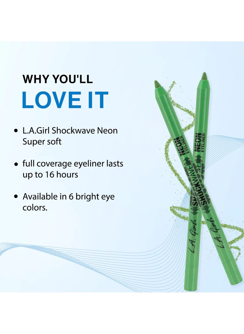 لا جيرل كحل نيون وشوك ويف أخضر كوتشا - Image 2