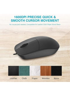 Rapoo N100 Wired Optical Mouse Black  - Image 5