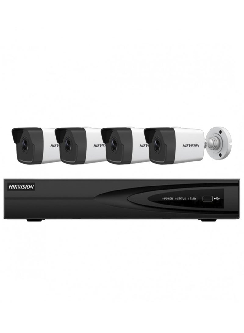 HIKVISION 4 Network Cameras Mega IP External With Channel Recording Device 