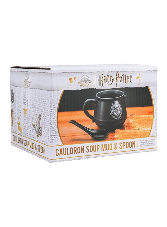 Paladone Paladone Harry Potter Cauldron Soup Mug and Spoon Set - Ceramic Hogwarts Drinkware for Soup or Tea, 500 ml  - Image 2
