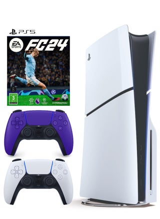 PlayStation 5 Disc Console (Slim) With Extra Purple Controller And FC 24 - pnsku/N70056171V/45/_/1710761507/68aaffb3-9919-4f8a-8e49-efe0c4e2d7a1