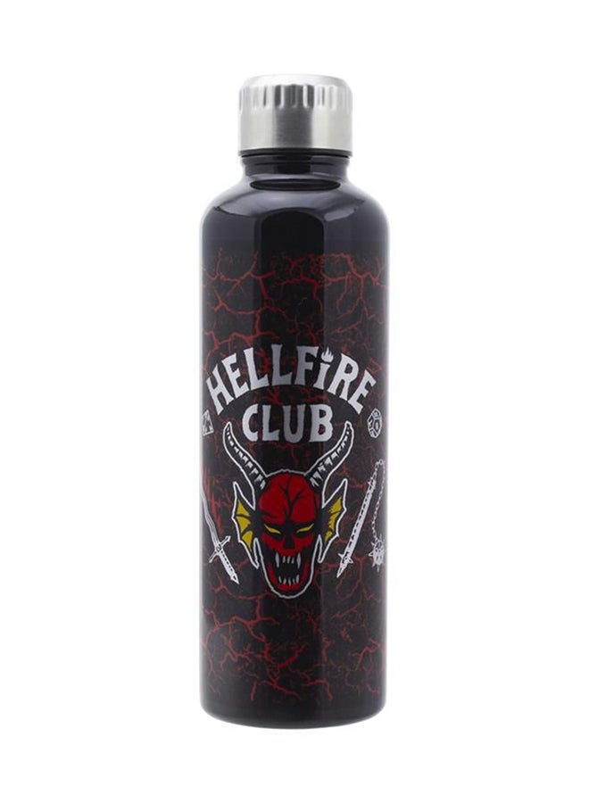 Paladone Paladone Stranger Things Hellfire Club Metal Water Bottle | Horror Movie Merchandise Stainless Steel Waterbottle with Lid | 500ml  - Image 1
