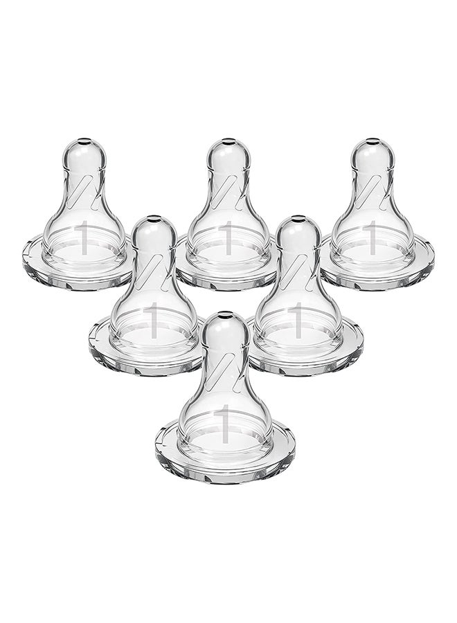 Dr. Brown’s Pack Of 6 Nipples Original, Level 1, 0M+ - Image 1