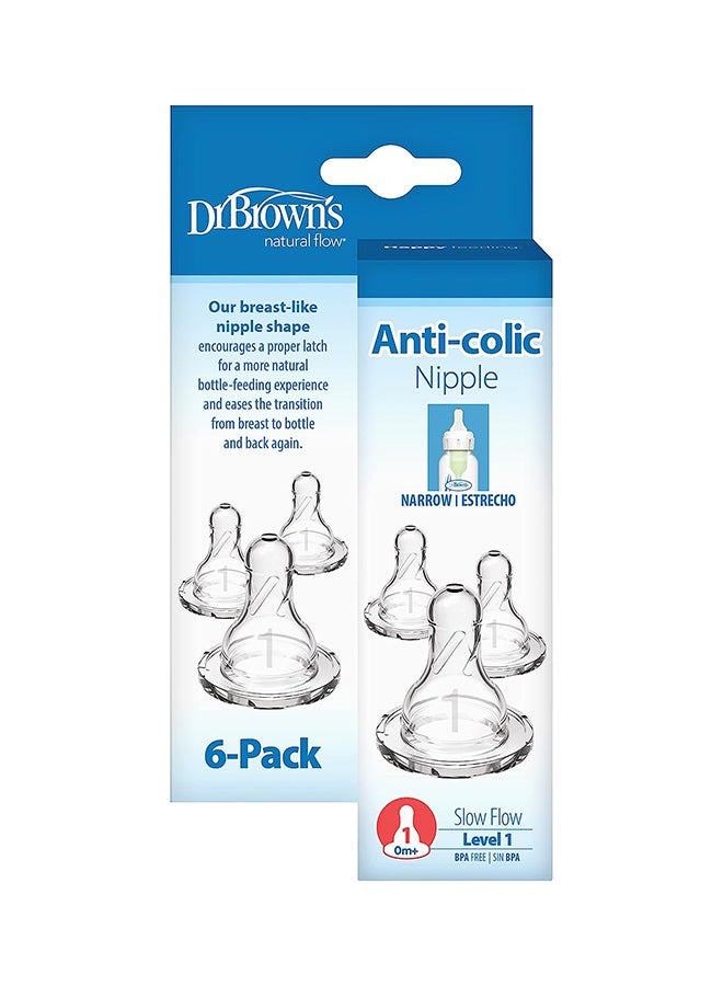Dr. Brown’s Pack Of 6 Nipples Original, Level 1, 0M+ - Image 5