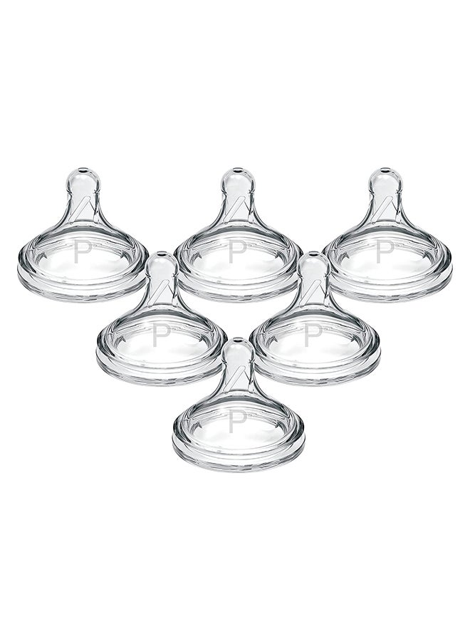 دكتور براونز مجموعة مكونة من 6 زجاجات رضاعة طبيعية من السيليكون للأطفال حديثي الولادة ذات رقبة واسعة، من الولادة فما فوق - Image 1