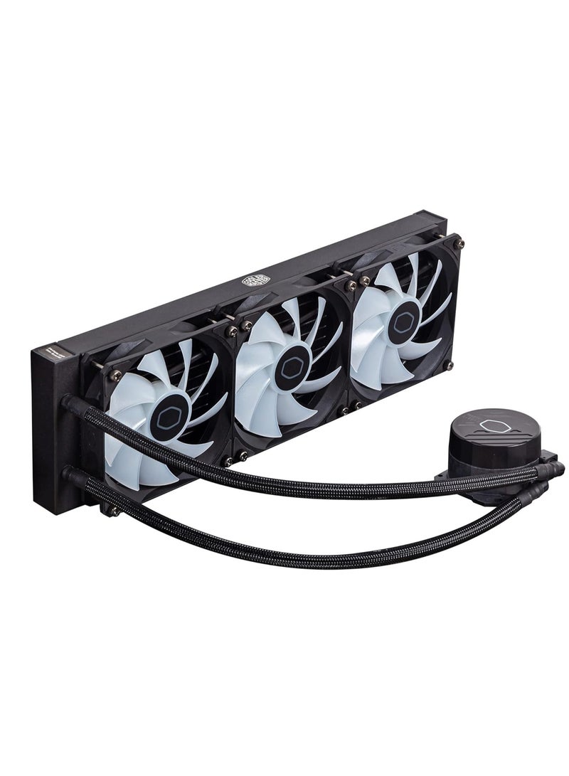 COOLER MASTER - Master Liquid 360L Core ARGB 360mm Close-Loop AIO Liquid Cooler, ARGB Sync, Gen S Coldplate Pump, 120mm PWM, CryoFuze 14W/Mk, AMD Ryzen AM5/AM4, Intel LGA1700/1200 (MLW-D36M-A18PZ-RW) - Image 1