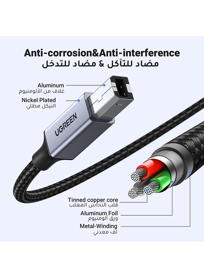 Ugreen USB C to B Cable, USB C Printer Cable Type C Male to USB B Male Lead Compatible With iPhone 16/15, Samsung S24 Series, MacBook, Dell, HP Spectre X2, Google Chromebook Pixel, Microsoft Surface Pro- 2M Black  - Image 4