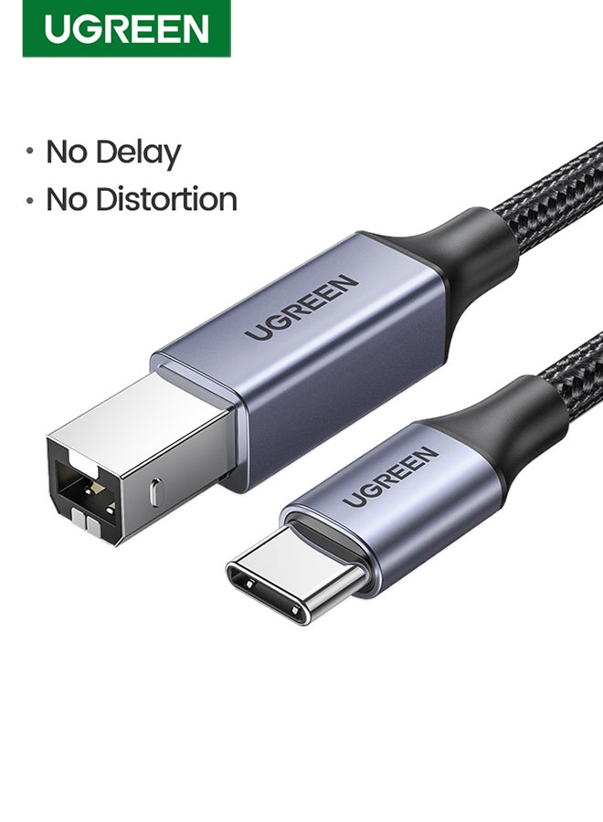 Ugreen USB C to B Cable, USB C Printer Cable Type C Male to USB B Male Lead Compatible With iPhone 16/15, Samsung S24 Series, MacBook, Dell, HP Spectre X2, Google Chromebook Pixel, Microsoft Surface Pro- 2M Black  - Image 1