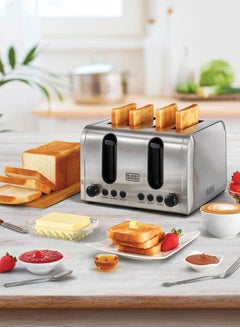 4-Slice Toaster, Double-Sided Heating, 6 Browning Levels, Defrost, Reheat, Cancel Functions, Extra-Wide Slots, Dual Browning Control, Removable Crumb Tray, 2100 W ET444-B5 Silver - pnsku/N70056616V/45/_/1710903653/a2f6f592-5c93-4181-8a92-6bd4744cf2c5