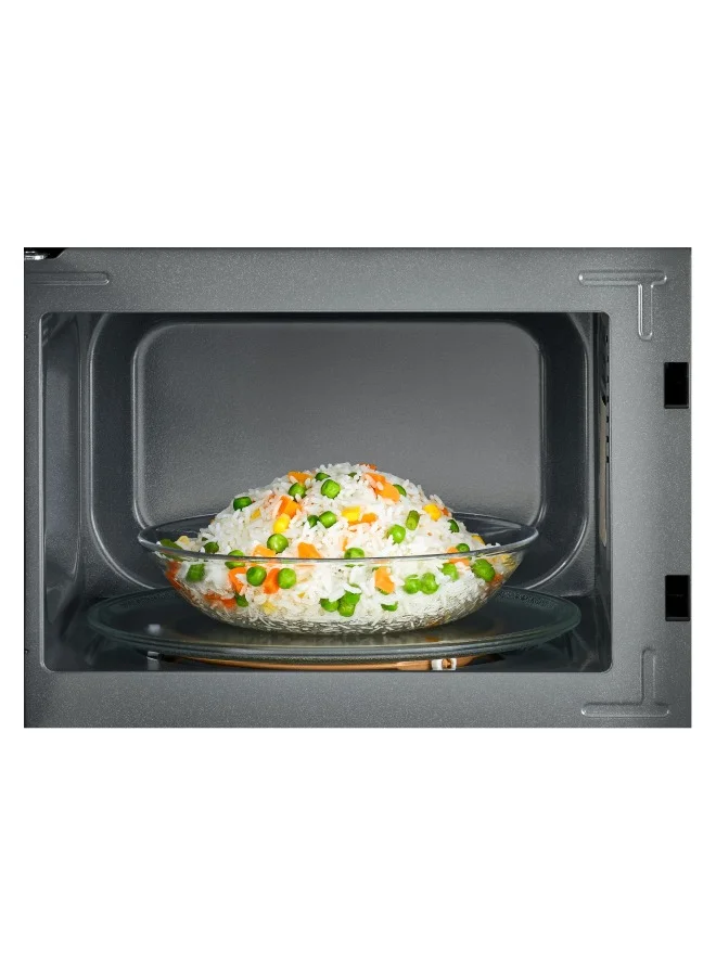 BLACK+DECKER Microwave Oven, 20L, 700W, 5 Power Levels, Defrost Function, 35-Min Timer, 255mm Glass Turntable for Even Cooking, Easy-Clean Cavity, Stylish Chrome Knobs 20 L 700 W MZ2005P-B5 Black