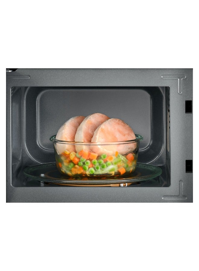 BLACK+DECKER Microwave Oven, 20L, 700W, 5 Power Levels, Defrost Function, 35-Min Timer, 255mm Glass Turntable for Even Cooking, Easy-Clean Cavity, Stylish Chrome Knobs 20 L 700 W MZ2005P-B5 Black  - Image 5