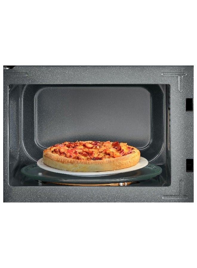 BLACK+DECKER Microwave Oven, 20L, 700W, 5 Power Levels, Defrost Function, 35-Min Timer, 255mm Glass Turntable for Even Cooking, Easy-Clean Cavity, Stylish Chrome Knobs 20 L 700 W MZ2005P-B5 Black  - Image 4