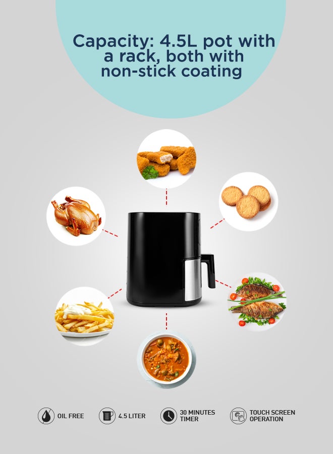 Digital Air Fryer With Vortx Air Frying Technology Oil-Free Cooking 4.5 L 1600 W GAF37517N Black/Silver - pnsku/N70056620V/45/_/1722184428/972ba225-3f40-4b5c-b1af-036128b5bce6
