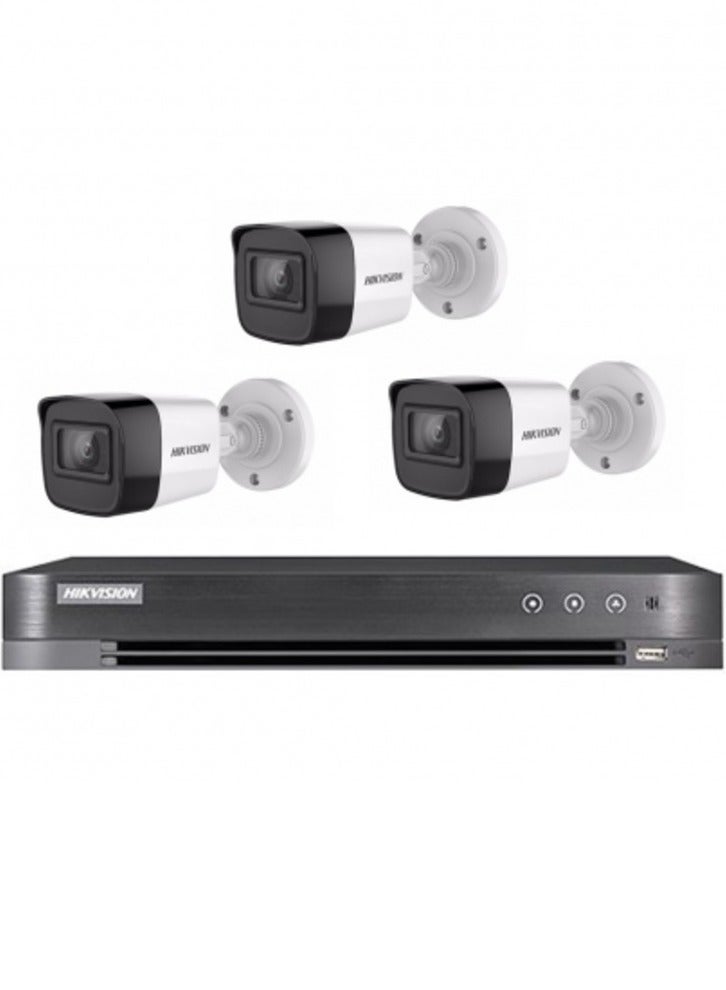 HIKVISION 3 Cameras 8 Megapixel Internal Or External With A 4 Channel Recording Device 