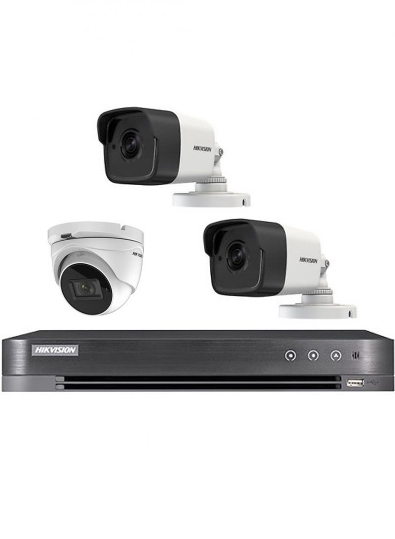 HIKVISION 3 Cameras 5 Megapixel Internal Or External With A 4 Channel Recording Device