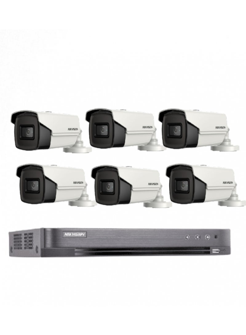 HIKVISION 6 Cameras 8 Megapixel Outdoor Night Vision 60 Meters With 8 Channel Recording Device HD  - Image 1