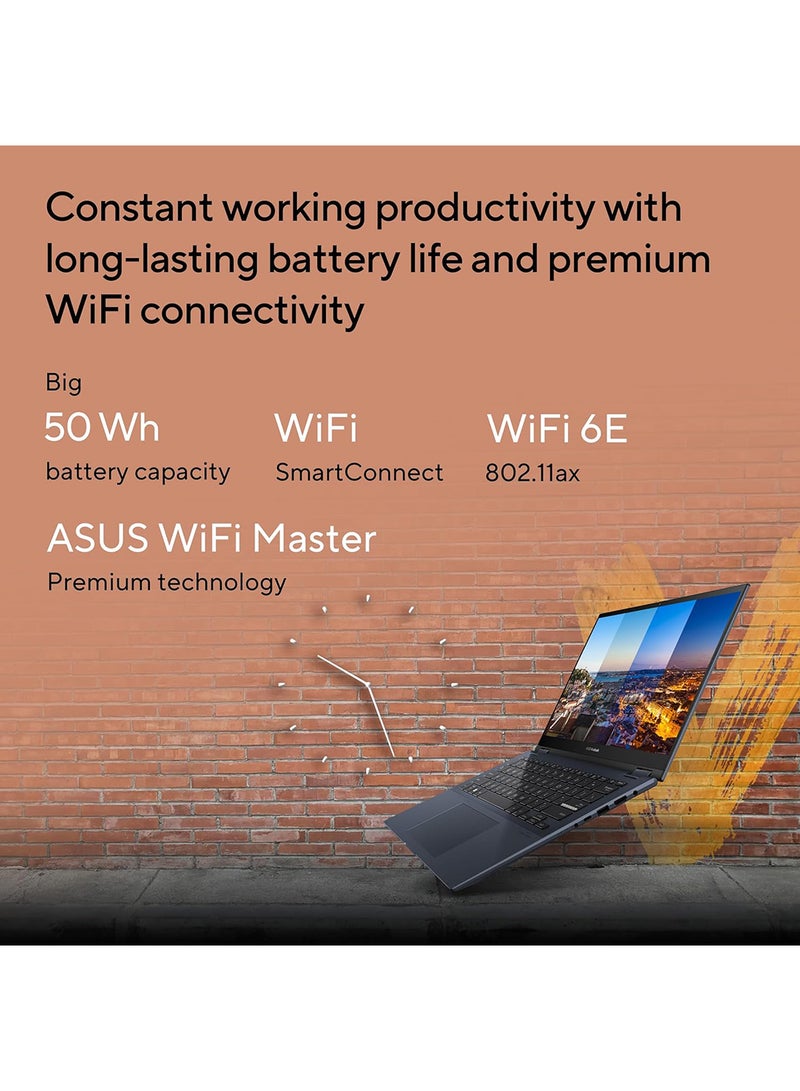 أسوس كمبيوتر محمول Vivobook S 14 Flip 2 في 1 قابل للتحويل (2023) بشاشة مقاس 14 بوصة، ومعالج AMD Ryzen 5-7530U/ذاكرة وصول عشوائي سعتها 8 جيجابايت/محرك أقراص SSD سعة 512 جيجابايت/بطاقة رسومات AMD Radeon مشتركة/نظام التشغيل Windows 11 Pro - Image 5