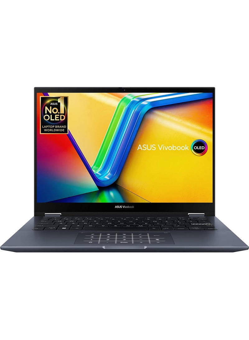 أسوس - كمبيوتر محمول Vivobook S 14 Flip OLED 2 في 1 قابل للتحويل (2023) بشاشة مقاس 14 بوصة، ومعالج Core i7-13700H/ذاكرة وصول عشوائي سعة 16 جيجابايت/محرك أقراص SSD سعة 512 جيجابايت//بطاقة رسومات Intel Iris Xe/نظام التشغيل Windows 11 Home - Image 1