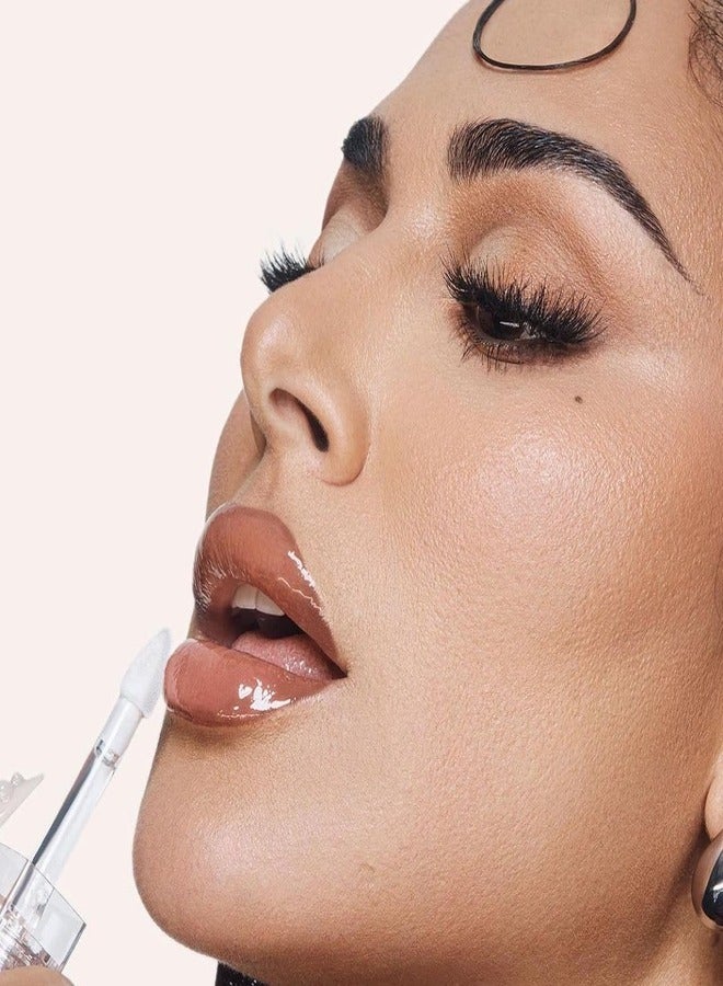 HUDA BEAUTY - Faux Filler Shiny Non-Sticky Lip Gloss Glassy - Clear 0.13FL.OZ / 3.9ml Glassy - Image 1