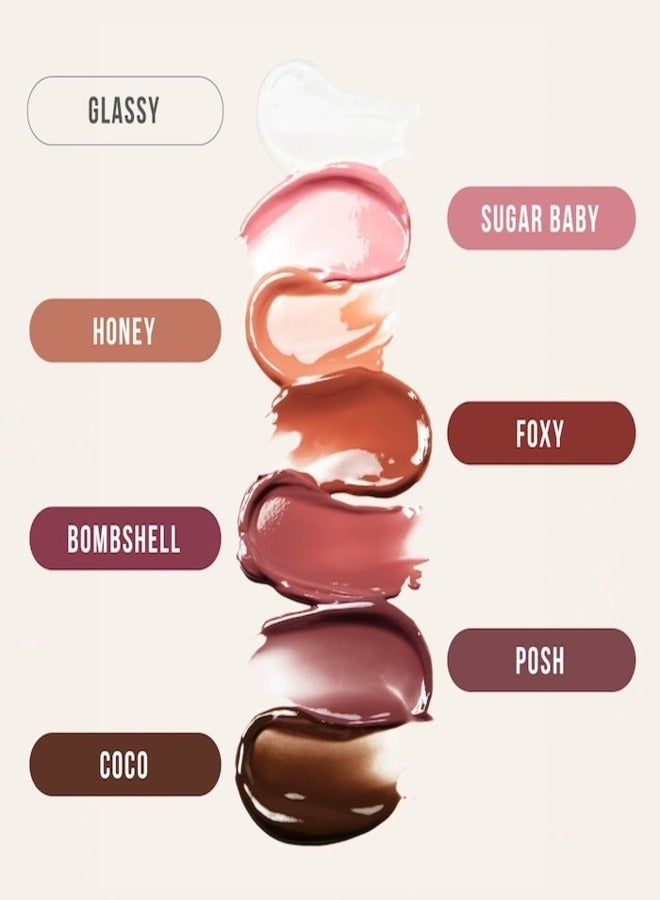HUDA BEAUTY - Faux Filler Shiny Non-Sticky Lip Gloss Glassy - Clear 0.13FL.OZ / 3.9ml Glassy - Image 1