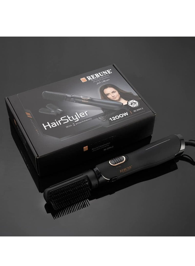 REBUNE - Professional Hair Dresser With Two Square Brushes - Image 1