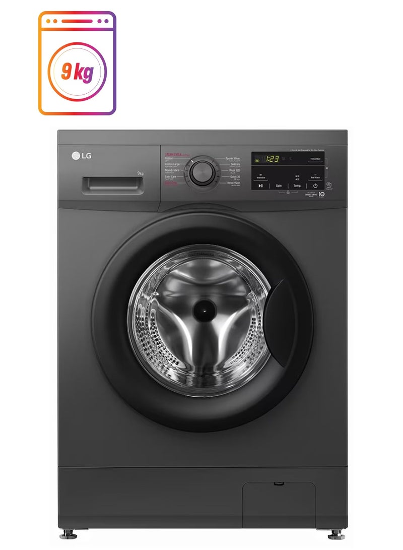 LG 2023 Front Load Washing Machine One Year Brand Warranty 9 kg F4J3VYG6J Black  - Image 1