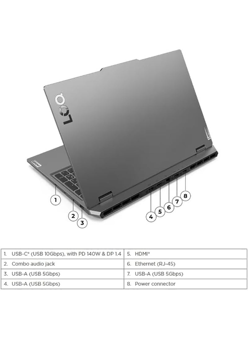 Lenovo - LOQ 15IRX9 Gaming (2023) (Upgraded Version) Laptop With 15.6-Inch Display, Core i7-13650HX Processor/16GB RAM/512GB SSD/6GB NVIDIA GeForce RTX 3050 Graphics/Windows 11 Home English/Arabic Luna Grey - Image 1
