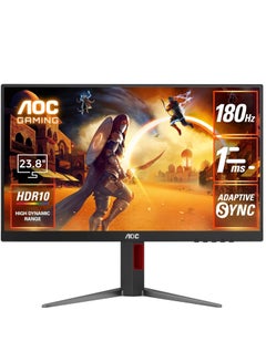 24G4 24 (IPS) Gaming Monitor, FHD 1920×1080 Display,180Hz, 1ms(GtG), HDR10, HDMI 2.0 x 1, DisplayPort 1.4 x 1, Adaptive Sync, 16.7 M Display Colors & Adjustable Stand Black & Red