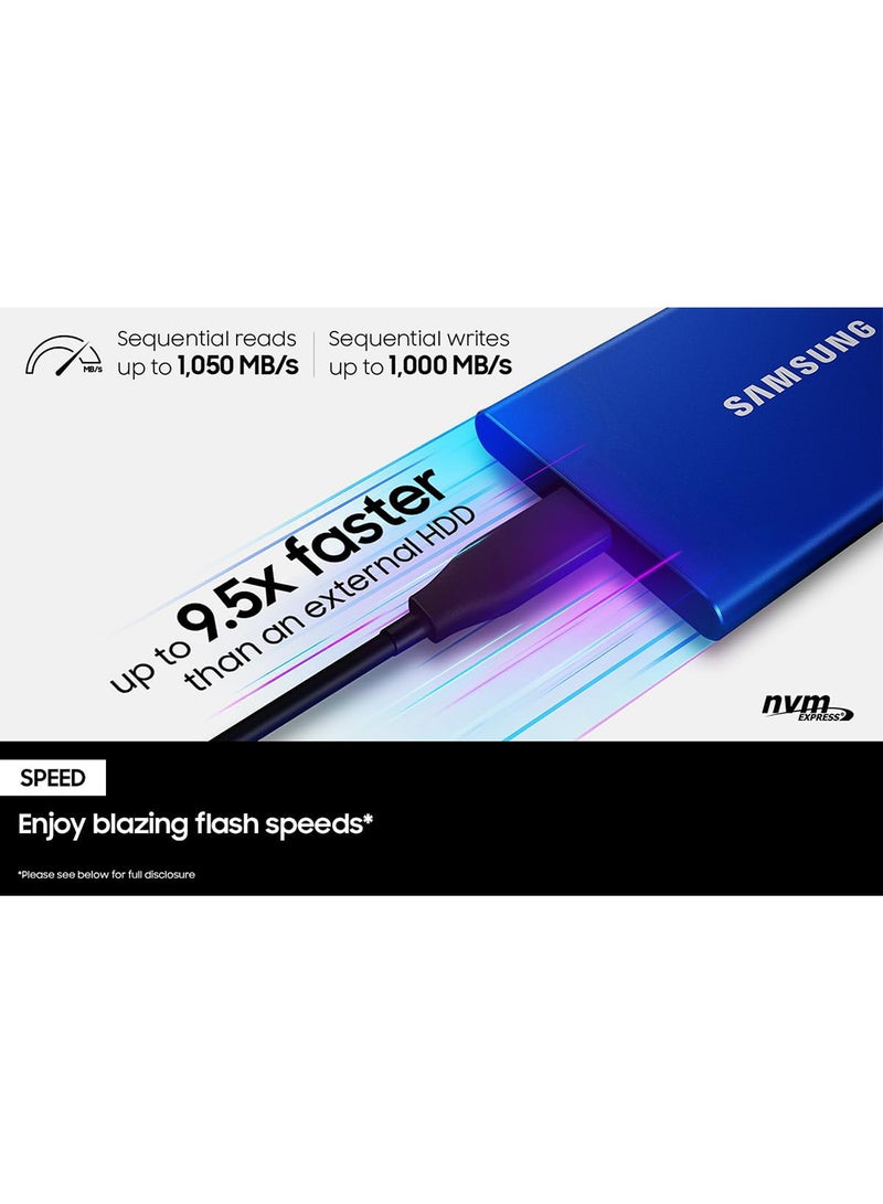Samsung - T7 Portable SSD 2TB - Up to 1050MB/s - USB 3.2 External Solid State Drive, Red (MU-PC2T0R/AM) 2 TB - Image 1