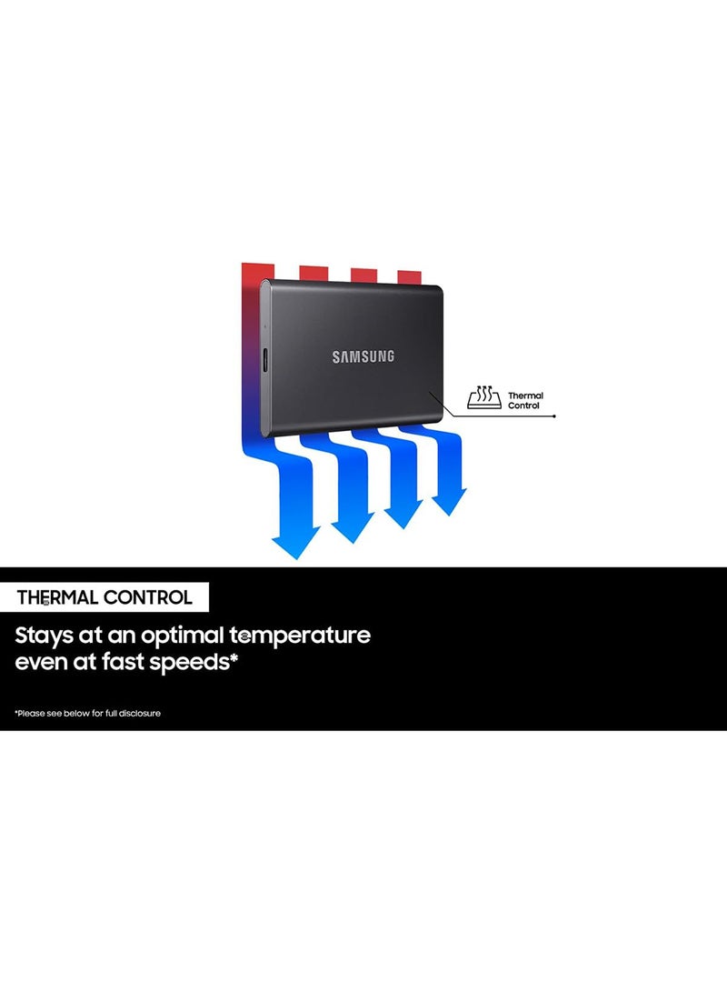 Samsung - T7 Portable SSD 2TB - Up to 1050MB/s - USB 3.2 External Solid State Drive, Red (MU-PC2T0R/AM) 2 TB - Image 1