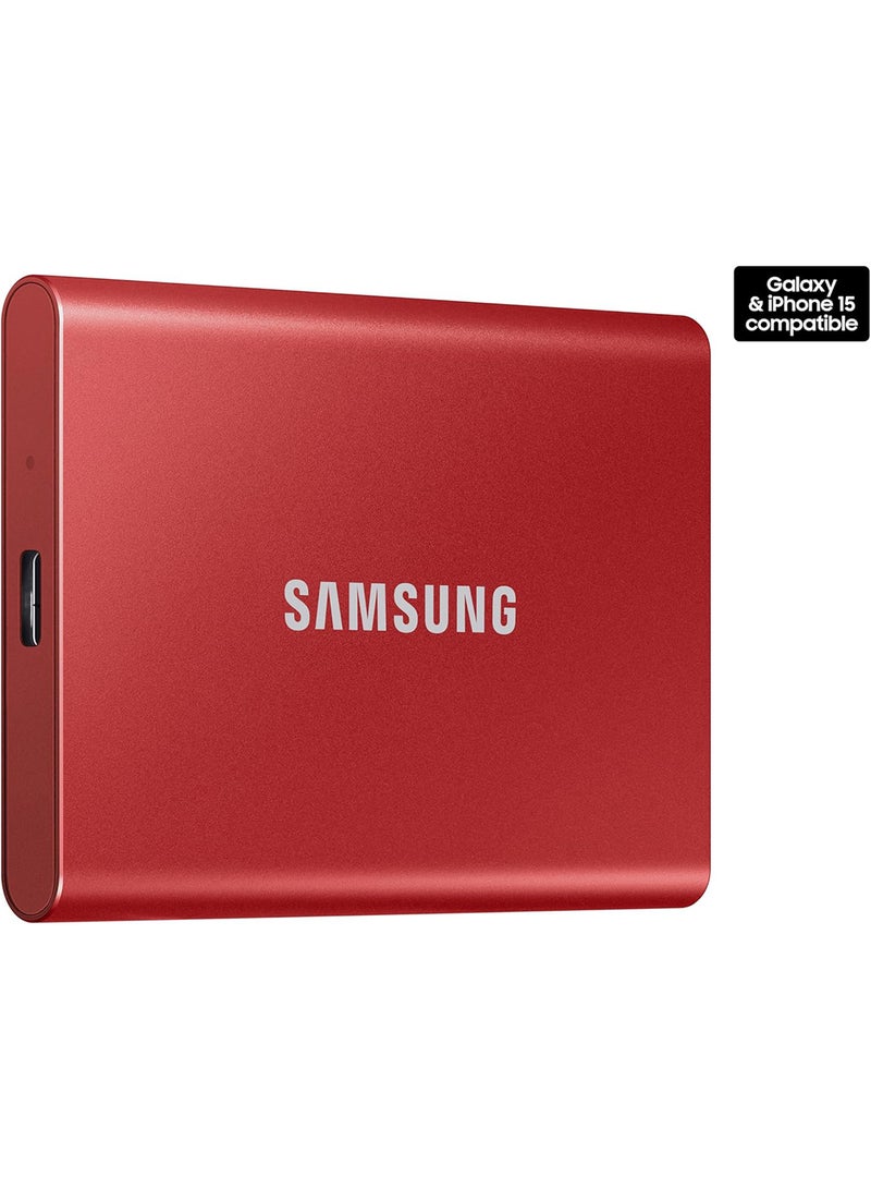 Samsung - T7 Portable SSD 2TB - Up to 1050MB/s - USB 3.2 External Solid State Drive, Red (MU-PC2T0R/AM) 2 TB - Image 1