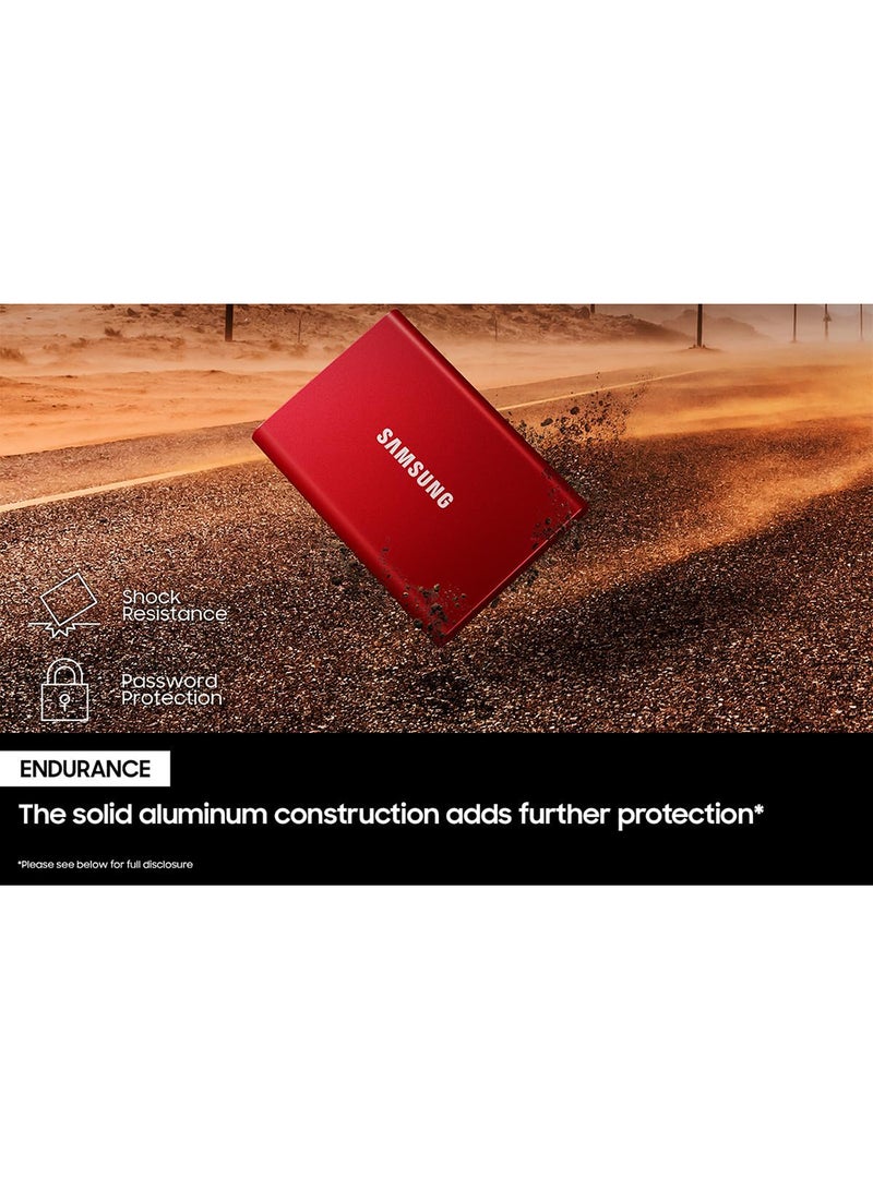 Samsung - T7 Portable SSD 2TB - Up to 1050MB/s - USB 3.2 External Solid State Drive, Red (MU-PC2T0R/AM) 2 TB - Image 1