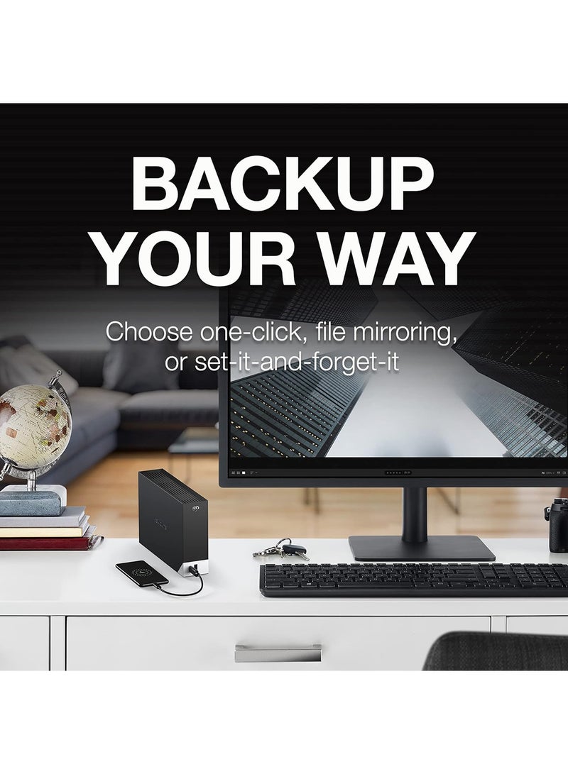 Seagate - One Touch 12TB Desktop External Hard Drive, With Built-In Hub, USB-C and USB 3.0 Port, Compatible with Windows and Mac, Seagate Toolkit Backup Software Included, Black | STLC12000400 12 TB - Image 1